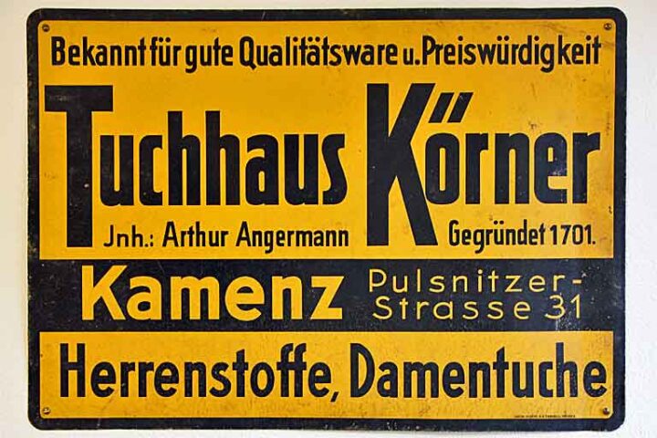 Reklameschild Tuchhaus Körner