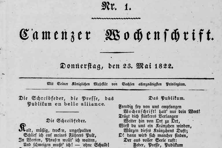 Kamenzer Wochenblatt Nr 1